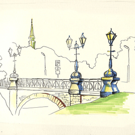 Sketch from travel, Riga, Latvia.