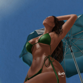 Девушка по зонтиком