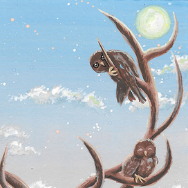 Олень и совы