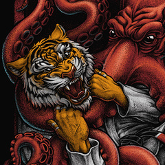 Тигр против осьминога