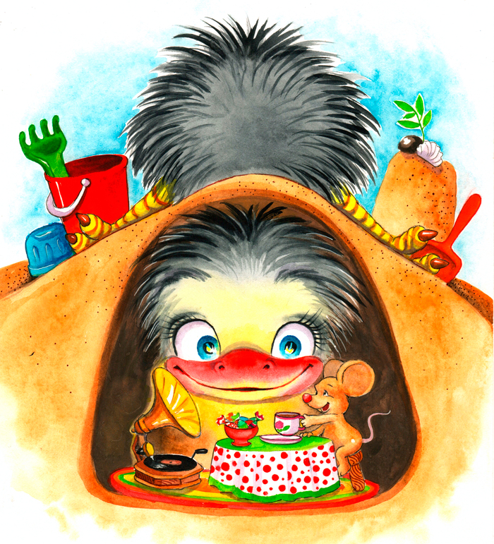 Украли страусеночка. Илл-ция к стихотворению Ксении Валаханович