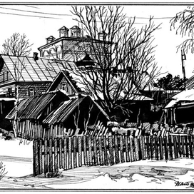 Юрьевец. Вид на Богоявленскую церковь