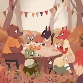 пикник в лесу 