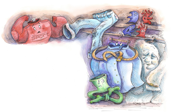 Недовольная синяя юбка