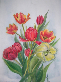картина "Первые тюльпаны"
