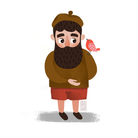 тобби с птичкой