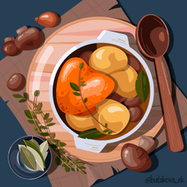 Курочка, томленая с овощами 😋