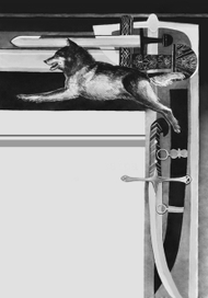 Обкладинка до книги. Тема: "Культ воїна-звіра в українській історії" (акварель, туш), 2012рік