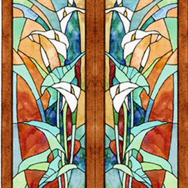 эскиз витража для гардеробных дверей