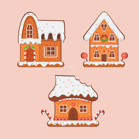 Векторные пряничные домики