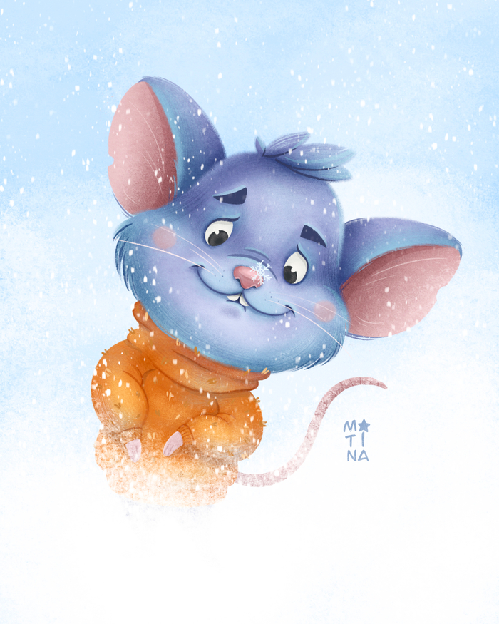 Мышонок в снегу