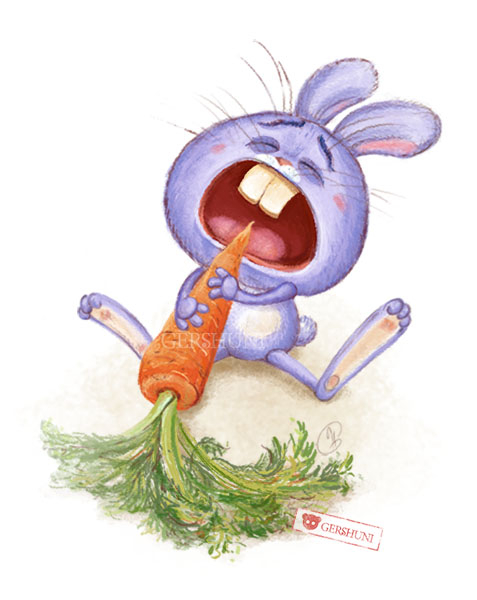 почему он сиреневый?))rabbit character..