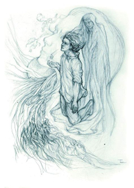 Иллюстрация к сказке Оскара Уайльда "Рыбак и его душа"