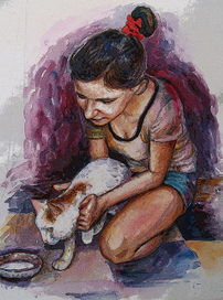 Девочка и кошка