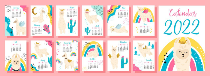 Календарь с ламами