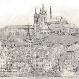 Эскиз,Вид на Прагу.