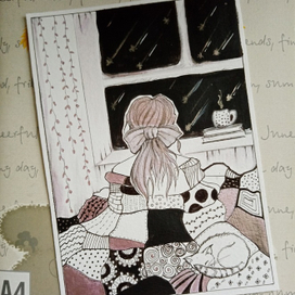 Девушка и кот