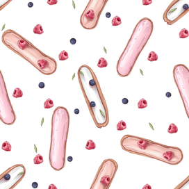 Бесшовный паттерн с эклерами