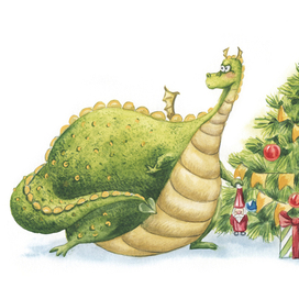 Новогодняя иллюстрация дракон