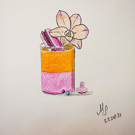 Десерт с макаруном