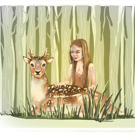 Девушка с оленем