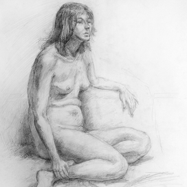 набросок женщины с натуры