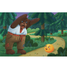 Колобок встретил медведя