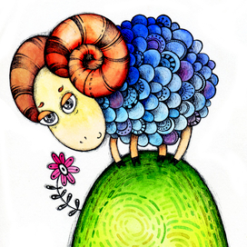 Барашек на лужайке