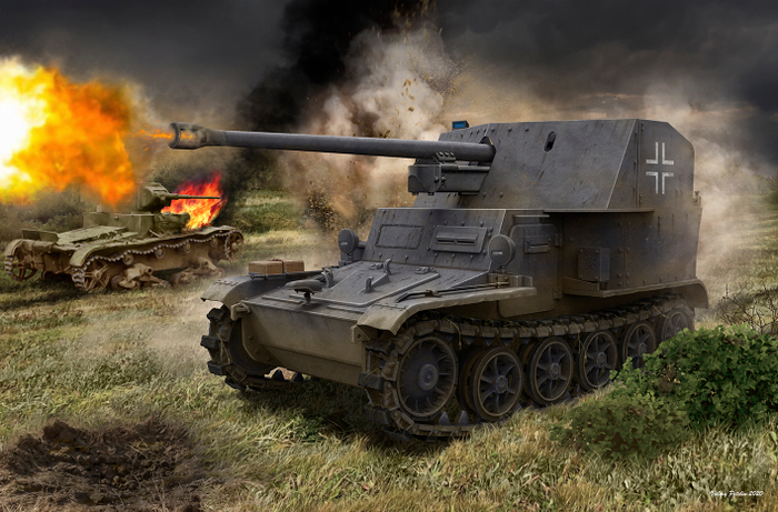 VK.302 with 5cm PaK (box art for Das Werk & Amusing Hobby)