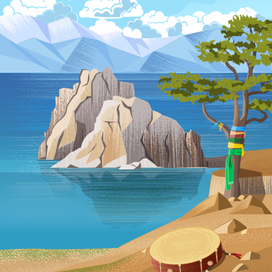 Шаман-камень, озеро Байкал