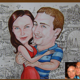 шарж акварельный