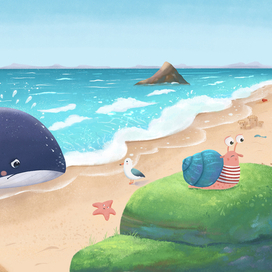 Книжная иллюстрация "Улитка и Кит"