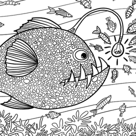 Раскраска рыбная антистресс