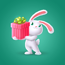 Кролик с подарком - Подарок для Ок.ру
