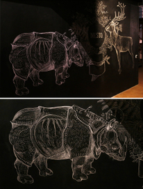 Графика мелом на стене