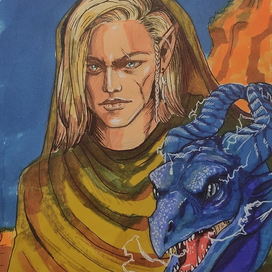 эльф Талуриес и его дракон 