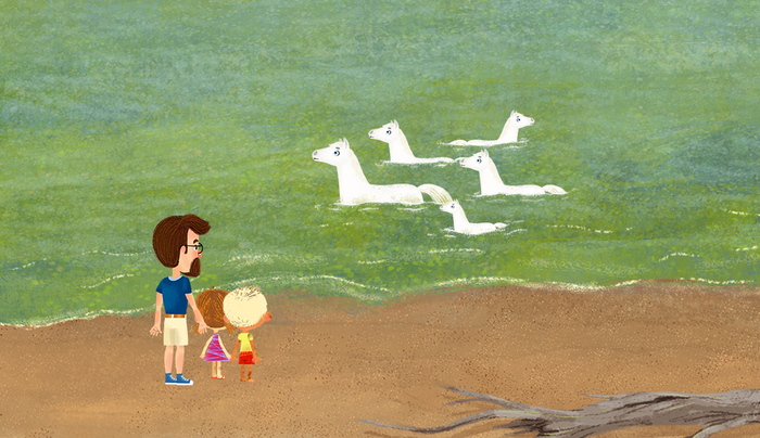 Фон для мультфильма "Ася и Вася", серия Зеленоконь