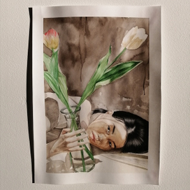 Девушка с тюльпанами 