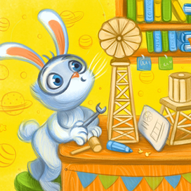 "Rabbit with the red goggles" для книги