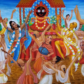 Киртан возле Божества Джаганнатхи