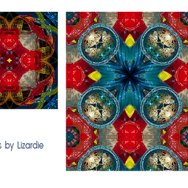 паттерны в красно-синих тонах