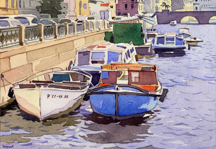 Знойный день. Фонтанка.