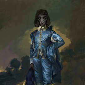 По мотивам работы Т. Гейнсборо "Голубой мальчик"