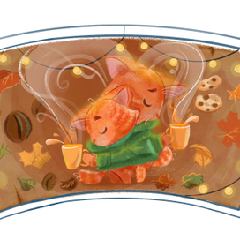 Иллюстрации для кофейных стаканчиков 