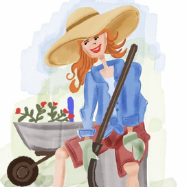 Персонажная иллюстрация "Дачница"