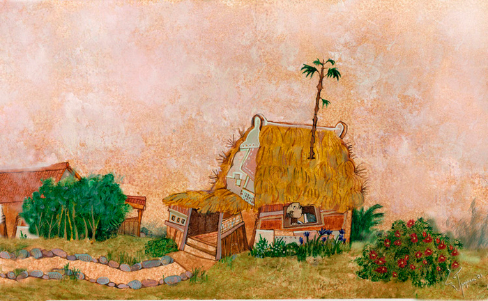 Эскиз к японской сказке "Бамбук до самого неба",2007 год.