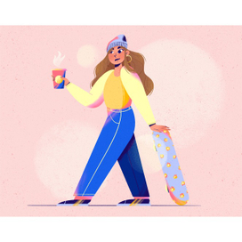 Девочка со скейтбордом 