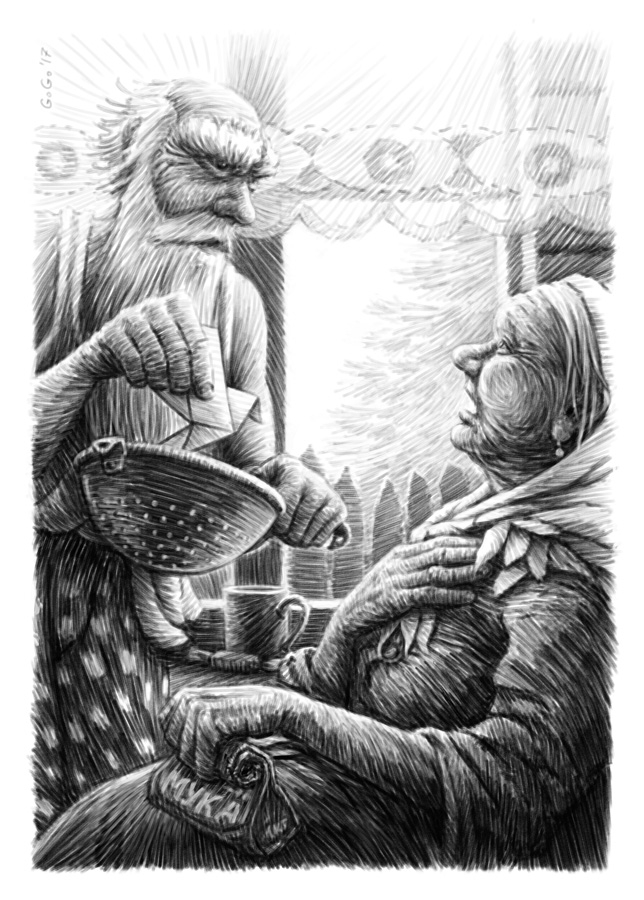 Сказка о Колобке. Разговор с бабкой.