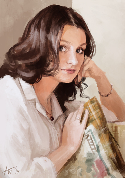 Скетчевый портрет девушки