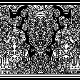 "Цветник" бумага, маркер. 2015